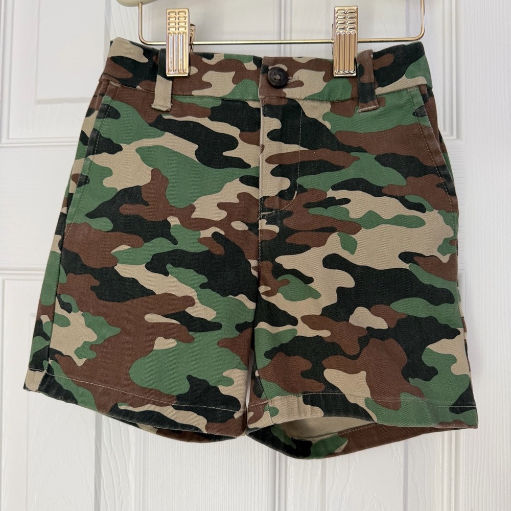Janie and Jack Camo Print Kids Shorts Brown/Green Size 3